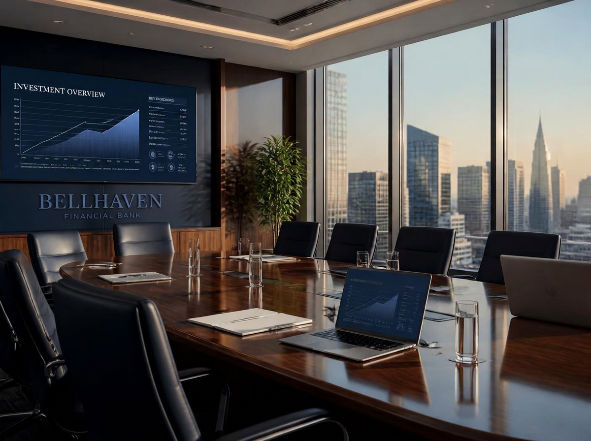 Bellhaven business banking boardroom overlooking the city